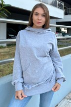 Oversized γυναικεία φούτερ με κουκούλα