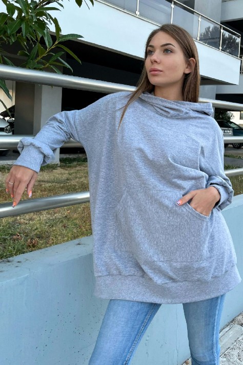 Oversized γυναικεία φούτερ με κουκούλα