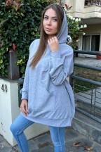 Oversized γυναικεία φούτερ με κουκούλα