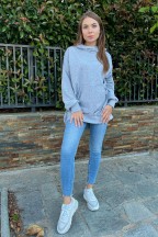 Oversized γυναικεία φούτερ με κουκούλα