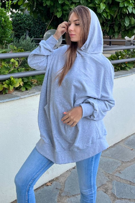 Oversized γυναικεία φούτερ με κουκούλα