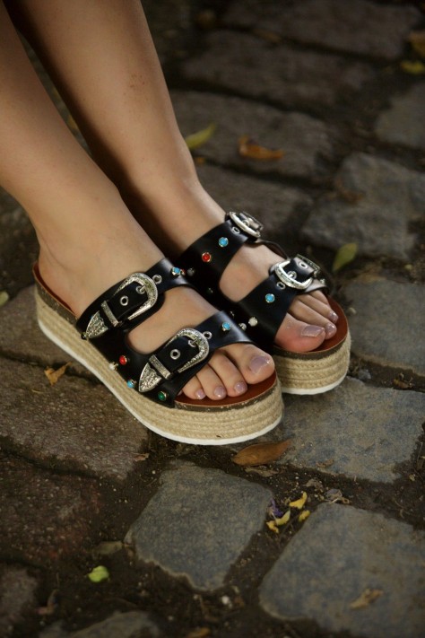 Flatform Γυναικείο Παντόφλες Μαύρες