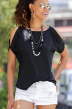Μαύρη Basic Γυναικεία Μπλούζα Chiccy
