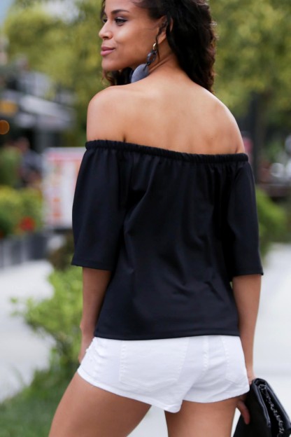 Μαύρη Basic Γυναικεία Μπλούζα Chiccy