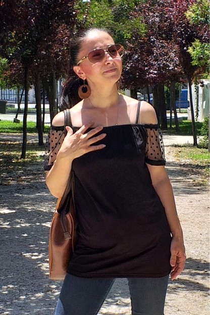 Μαύρη Μπλούζα Chiccy Με Ανοιχτούς Ώμους