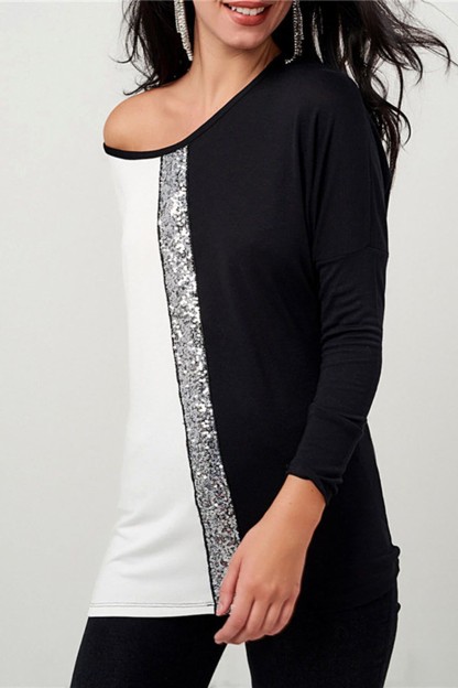 Ασπρόμαυρη Μακρυμάνικη Μπλούζα Chiccy