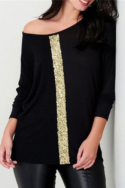 Μαύρη Μακρυμάνικη Μπλούζα Chiccy