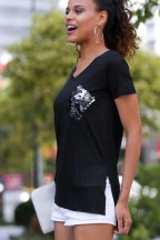 Μαύρη Basic Γυναικεία Μπλούζα Chiccy