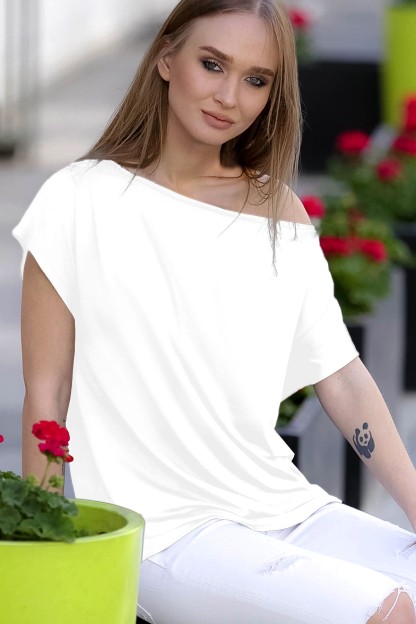 Λευκή Γυναικεία Κοντομάνικη Μπλούζα Chiccy