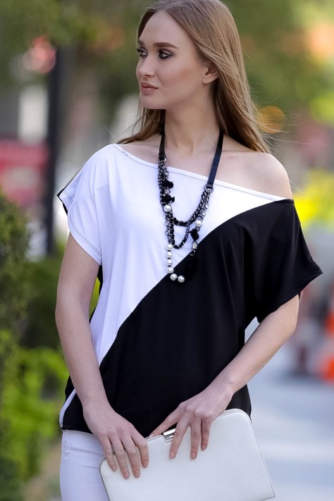 Γυναικείο Ασπρόμαυρο T-Shirt Chiccy