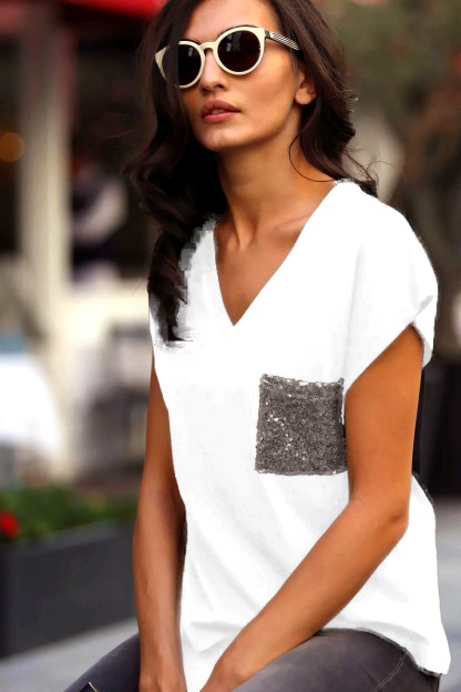 Άσπρο Γυναικείο T-Shirt Chiccy