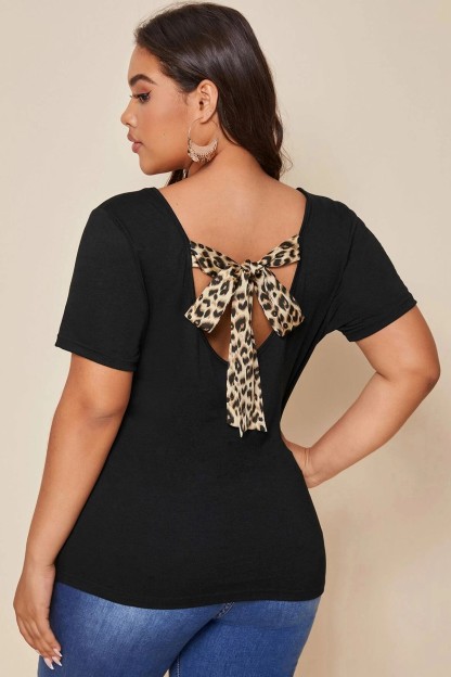 Μαύρη Μπλούζα Denise Με Λεοπάρ Κορδέλα