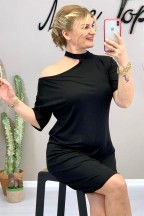 Μαύρο Φόρεμα Denise Με Ανοιχτό Ώμο