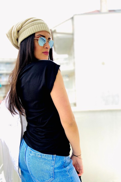 Ασπρόμαυρη Μπλούζα Denise Με Λεοπάρ Ρίγα