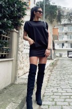 Μαύρο Γυναικείο Φόρεμα Denise Με Τσέπες