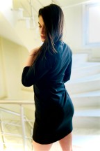 Mαύρο Φόρεμα Denise Με Ρίγα Λεοπάρ