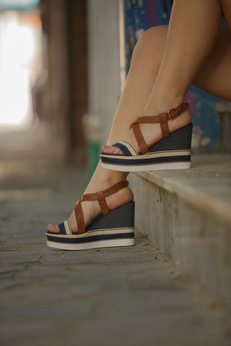 Πέδιλο Πλατφόρμα Με Ιδιαίτερη Σόλα Blue Jean